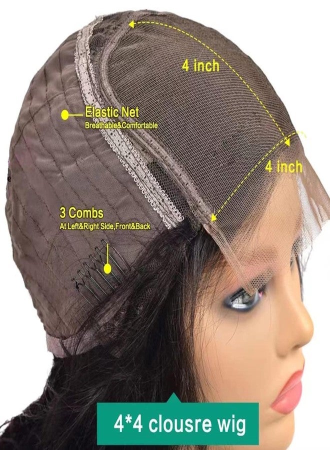 STOGEDEST باروكة شعر طبيعي مموجة من STOGEDEST، 4x4 HD، دانتيل أمامي، كثافة 180، بدون غراء، مع شعر صغير، لون أسود طبيعي فائق النعومة، طول 22 بوصة. - Image 4