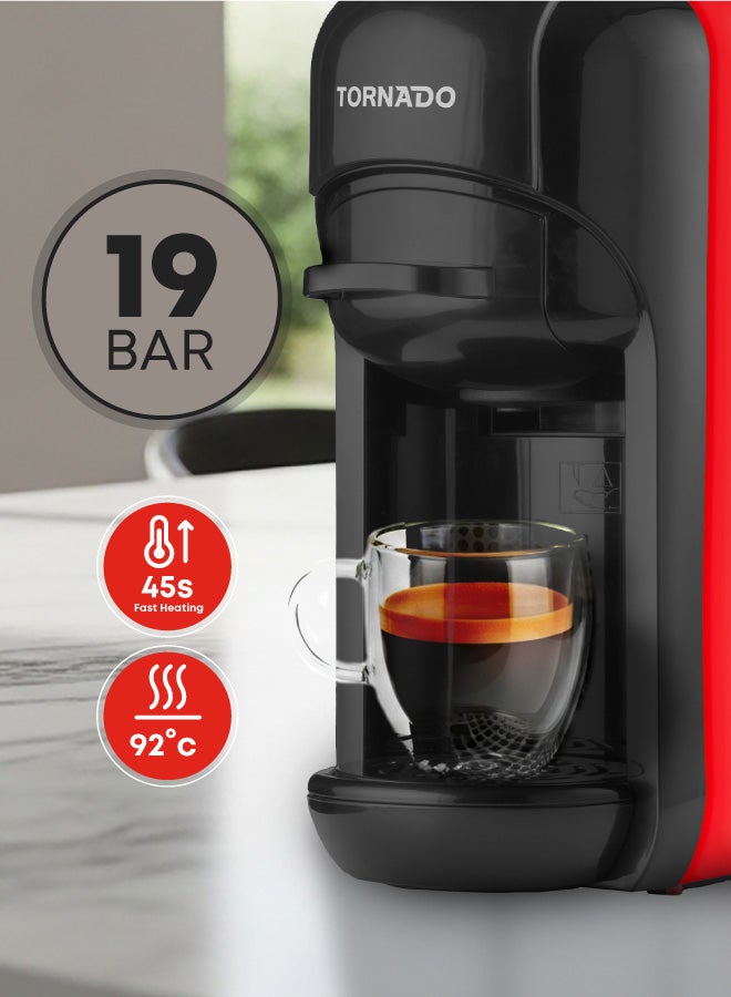 TORNADO 4 in 1 Multifunction Espresso Coffee Automatic Machine - with 600ml Detachable Water Tank 7 optional - Image 2
