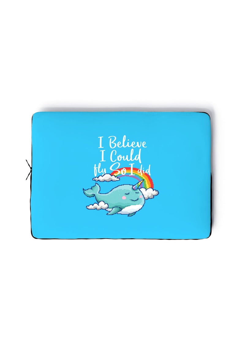 LOUD UNIVERSE Laptop Sleeve 13 inch Retro Pixel Art Whale Unicorn I believe Tablet Sleeve - Image 1