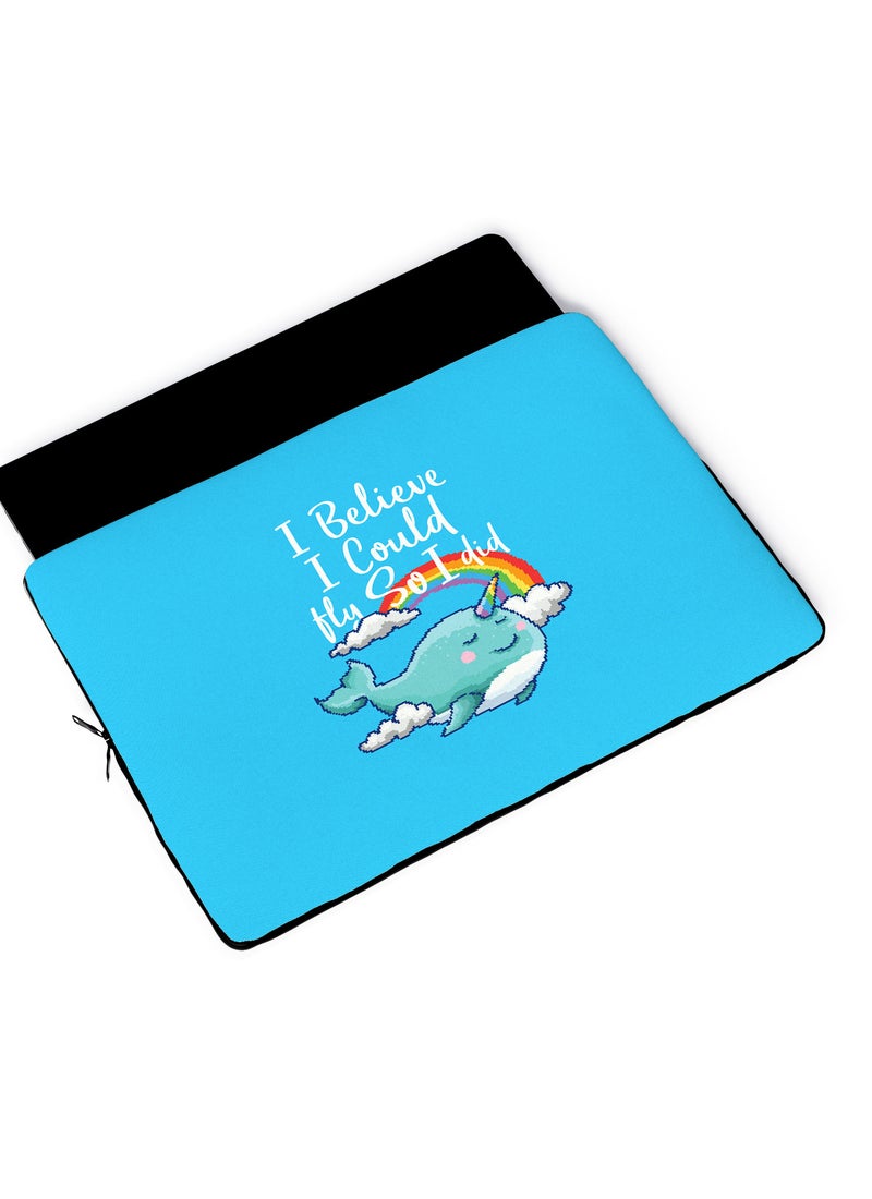 LOUD UNIVERSE Laptop Sleeve 13 inch Retro Pixel Art Whale Unicorn I believe Tablet Sleeve - Image 4