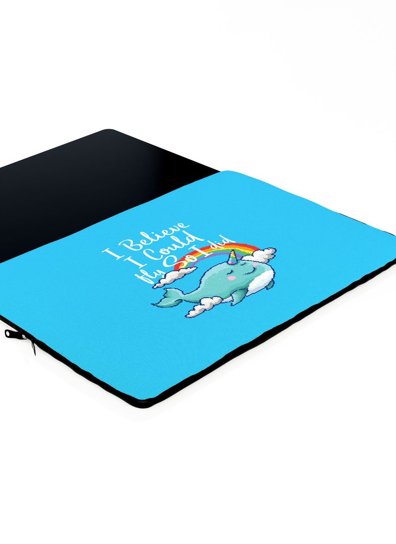 LOUD UNIVERSE Laptop Sleeve 13 inch Retro Pixel Art Whale Unicorn I believe Tablet Sleeve - Image 3