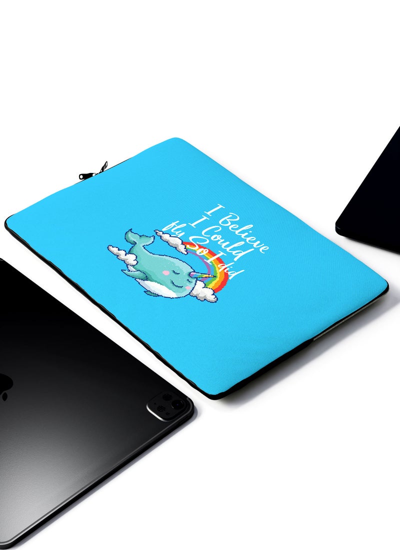 LOUD UNIVERSE Laptop Sleeve 13 inch Retro Pixel Art Whale Unicorn I believe Tablet Sleeve - Image 2