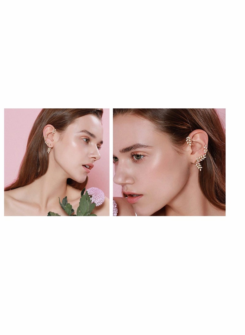 Zikra Gold Cuff Earrings for Women No Piercing Cartilage Ear Cuff Adjustable Ear Clip Wrap Around Earring for Girls - Image 3