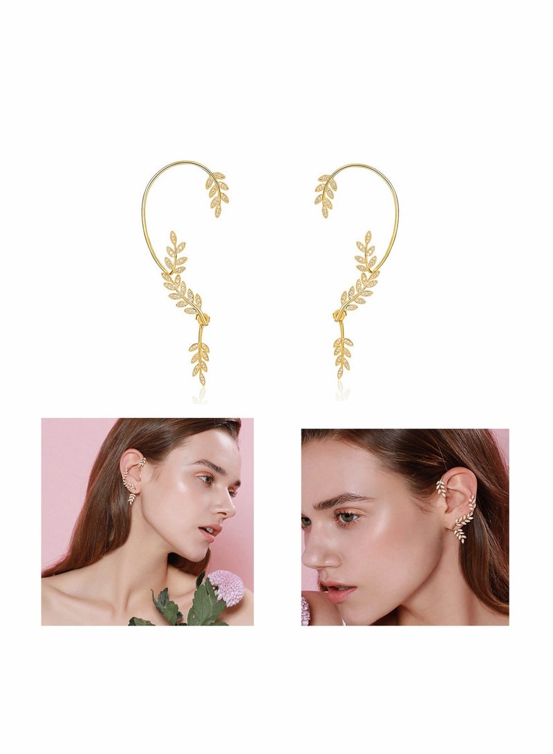 Zikra Gold Cuff Earrings for Women No Piercing Cartilage Ear Cuff Adjustable Ear Clip Wrap Around Earring for Girls - Image 1