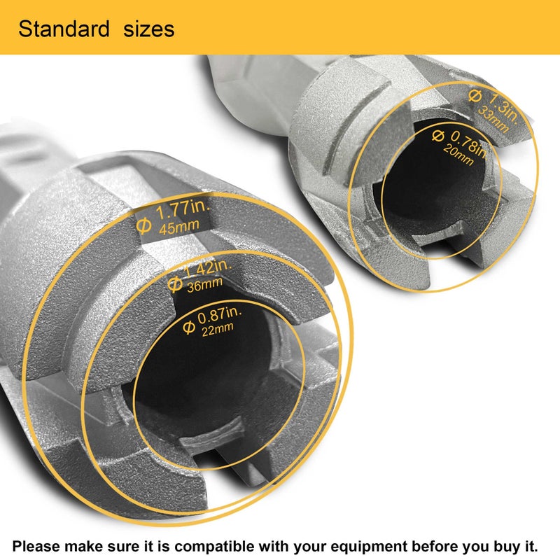 Hanpex Tub Drain Remover Wrench - Dual Ended for Bath & Shower Drains, Closet Spuds - Heavy Duty Aluminum - Image 3