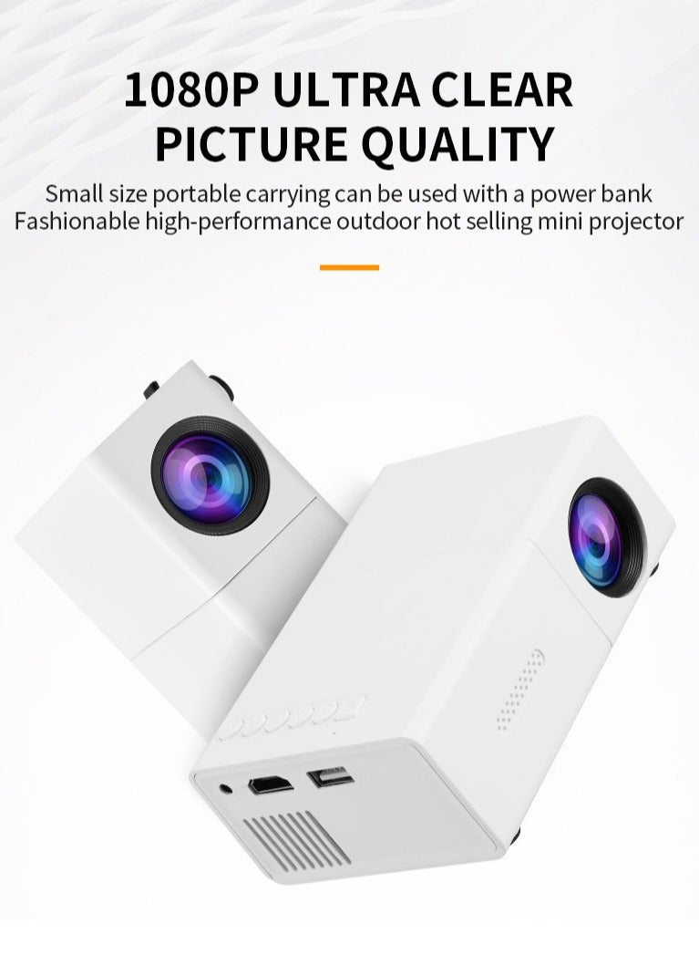 M MIAOYAN Mini Portable LED Projector – Pocket-Sized Home & Outdoor Cinema, Power Bank Compatible - Image 1