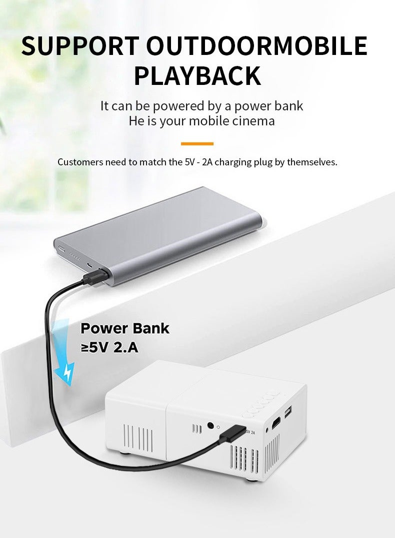 M MIAOYAN Mini Portable LED Projector – Pocket-Sized Home & Outdoor Cinema, Power Bank Compatible - Image 5