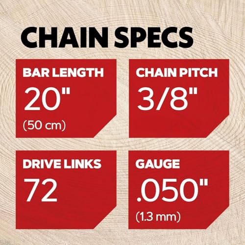 Oregon 3-Pack E72 PowerCut Replacement Chainsaw Chain for 20-Inch Guide Bars, 72 Drive Links, Pitch: 3/8", .050" Gauge,Grey - Image 2