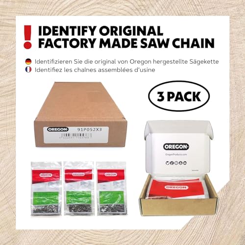 Oregon 3-Pack E72 PowerCut Replacement Chainsaw Chain for 20-Inch Guide Bars, 72 Drive Links, Pitch: 3/8", .050" Gauge,Grey - Image 4