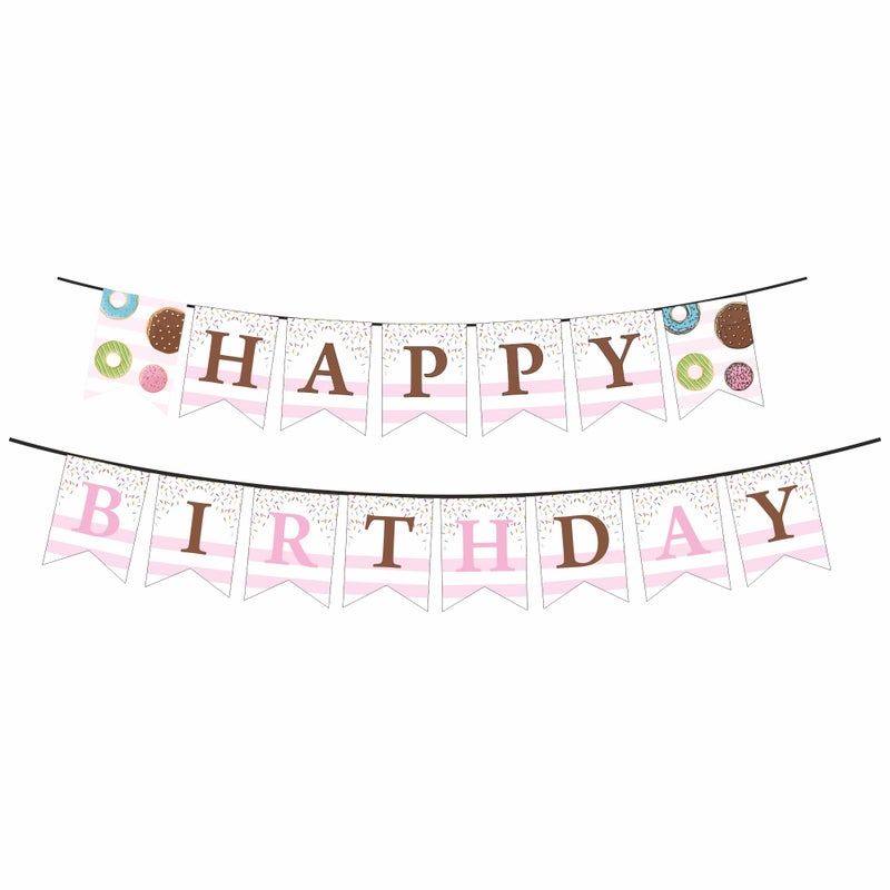 PrettyurParty Pretty UR Party Doughnut Party Decorations Kit - 70 pcs Includes Banner, Bunting, Balloons, Centerpiece, danglers, Donut Party Supplies, Donuts Birthday Decor, DIY Décor Pack for Boys, Girls, Kids - Image 4