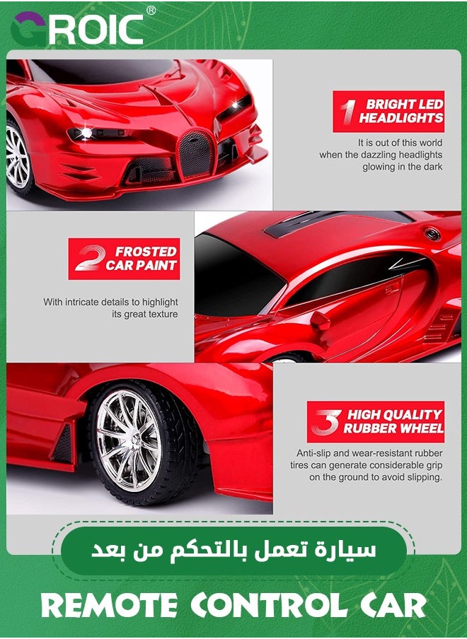 GROIC Remote Control Car 2.4Ghz Rechargeable High Speed 1/18 RC Cars Toys for Kids,Vehicle Racing Hobby with Headlight,Model Car  - Image 5
