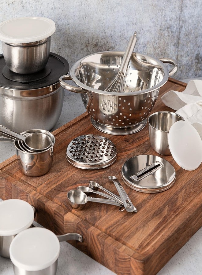 أوستر مجموعة أدوات المطبخ والتحضير من أوستر توبياس المكونة من 27 قطعة (مصفاة، أوعية خلط، أوعية تحضير، أكواب وملاعق قياس، مضرب، مبشرة جبن) - Image 3