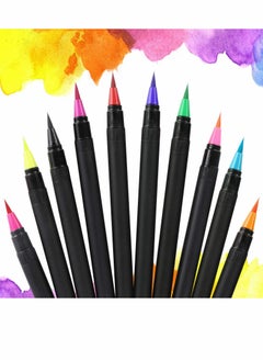 Food Coloring Marker Pens, Nomeca 10Pcs Food Grade Edible Markers Food Writers for Decorating Fondant, Cakes, Cookies, Eggs Painting Drawing Writing - Flexible Brush Tip, 10 Colors