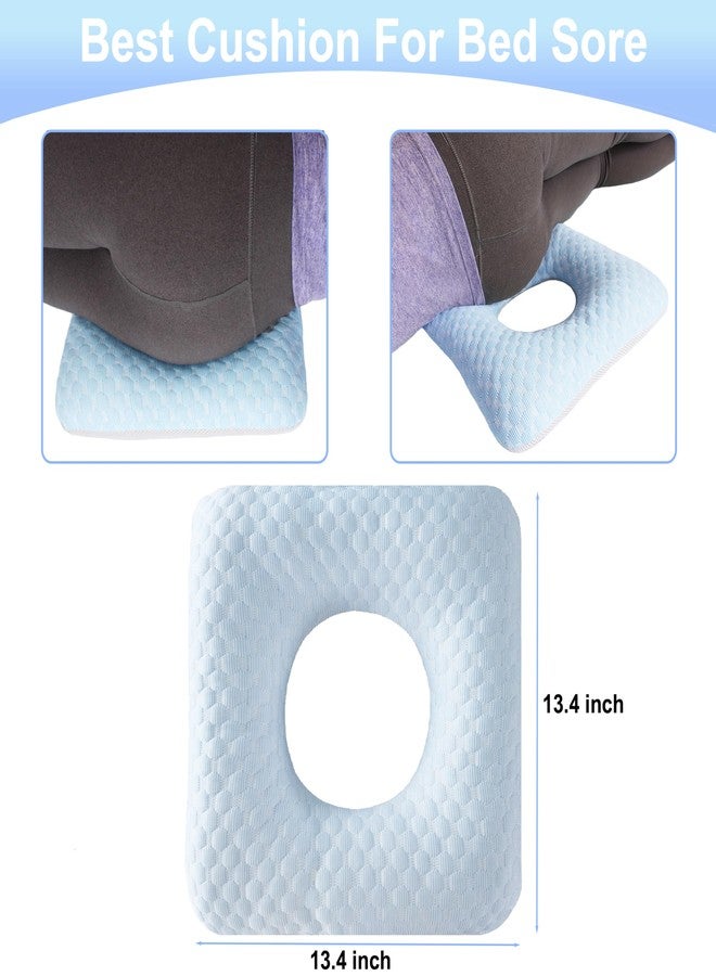 galactruly Donut Pillow Cushion for Bed Sores on Buttocks, Bed Sore Cushions for Butt, Bed Sore Pressure Relief Pillow for Sleeping, O Shaped Opening PE Hose Filling Cool Tailbone Pillow - Image 2