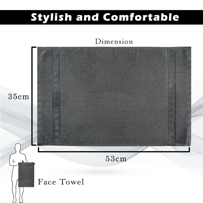 Kuber Industries Pack of 2 Cotton Hand/Face Towels For Men & Women | Easily Washable | Workout Gym Napkins For Men | Pocket Towel - Grey - Image 3