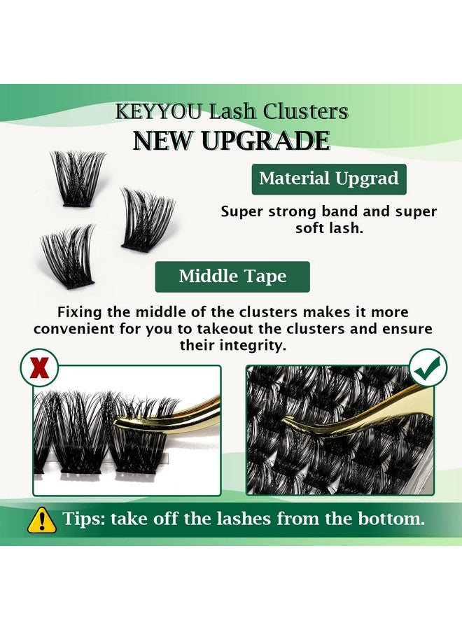 KEYYOU Lash Clusters 96pcs Individual Lashes Y02 D Curl 14mm Eyelash Clusters KEYYOU Volume Wispy Lash Extension Soft&Comfortable Easy DIY at Home(Y02,D-14mm) - Image 2