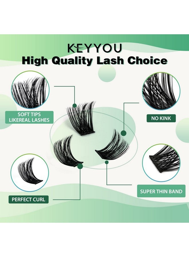 KEYYOU Lash Clusters 96pcs Individual Lashes Y02 D Curl 14mm Eyelash Clusters KEYYOU Volume Wispy Lash Extension Soft&Comfortable Easy DIY at Home(Y02,D-14mm) - Image 3