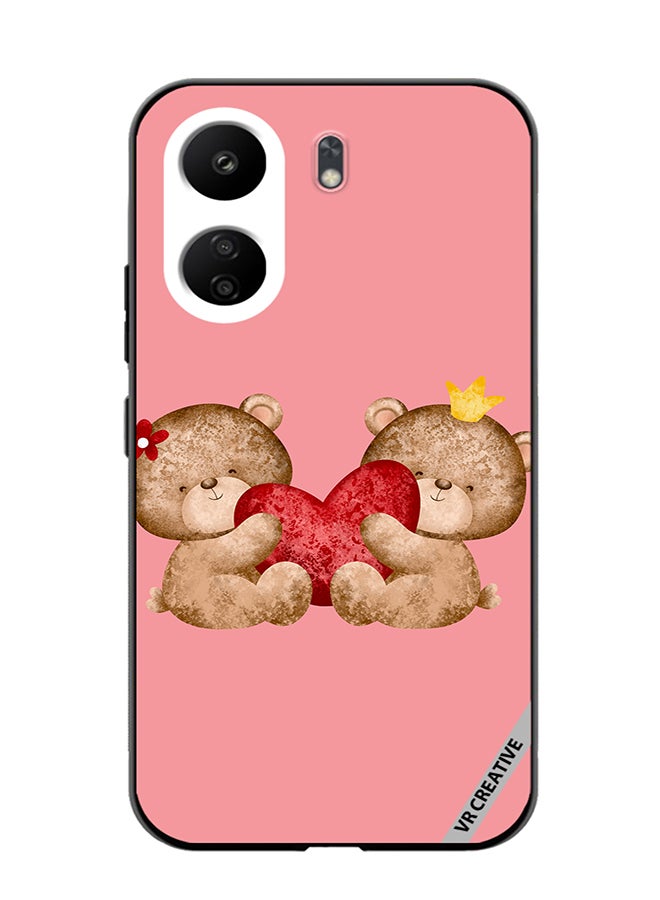 VR CREATIVE Protective Case Cover For Xiaomi Redmi 13C Bear Love Design Multicolour - Image 1