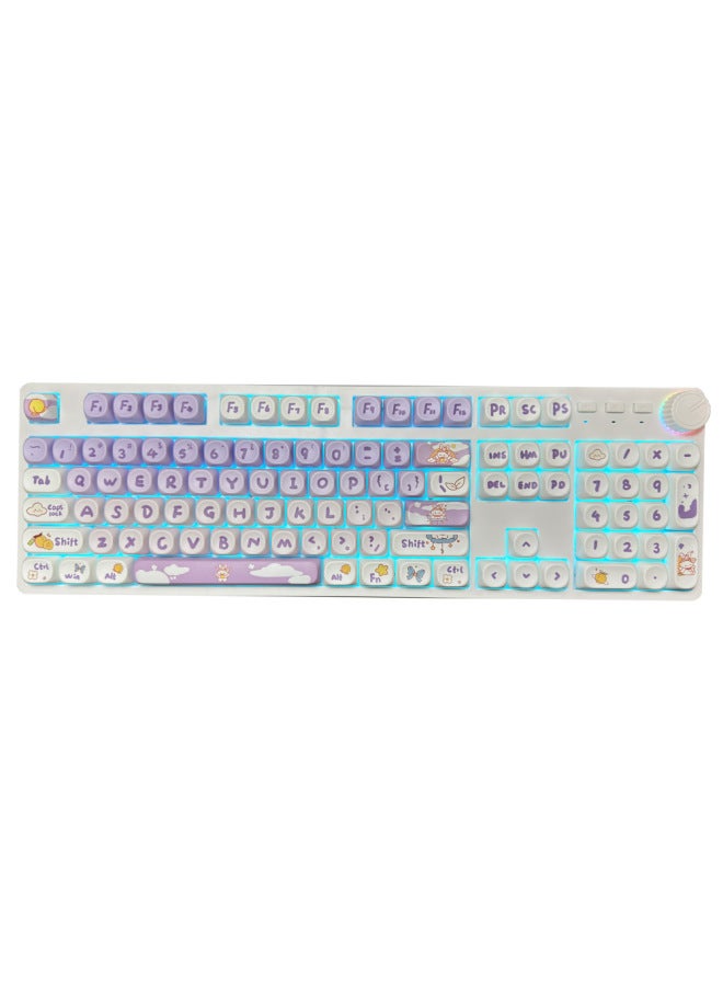 104 Key K Mechanical Keyboard Ice Blue Light Sleeve Hot Plug Key Line Separation Desktop Notebook Dual System
