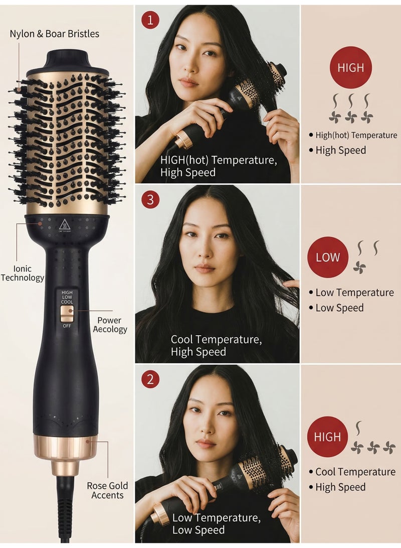Lifenpure Hot Air Brush 3 in 1 Hair Dryer and Styler Volumizer Curling and Straightening Brush - Image 5