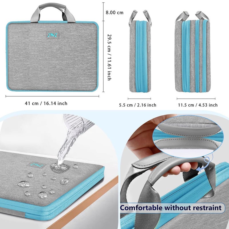 ZINZ Expandable Laptop Case 15.6 Inch Sleeve, Protective Carrying Case Compatible with MacBook Neo 16", MacBook Pro 16"/15.4", Dell XPS 16" and Most 15" 15.6" 16" Notebookï¼ŒG01Y01 - Image 3