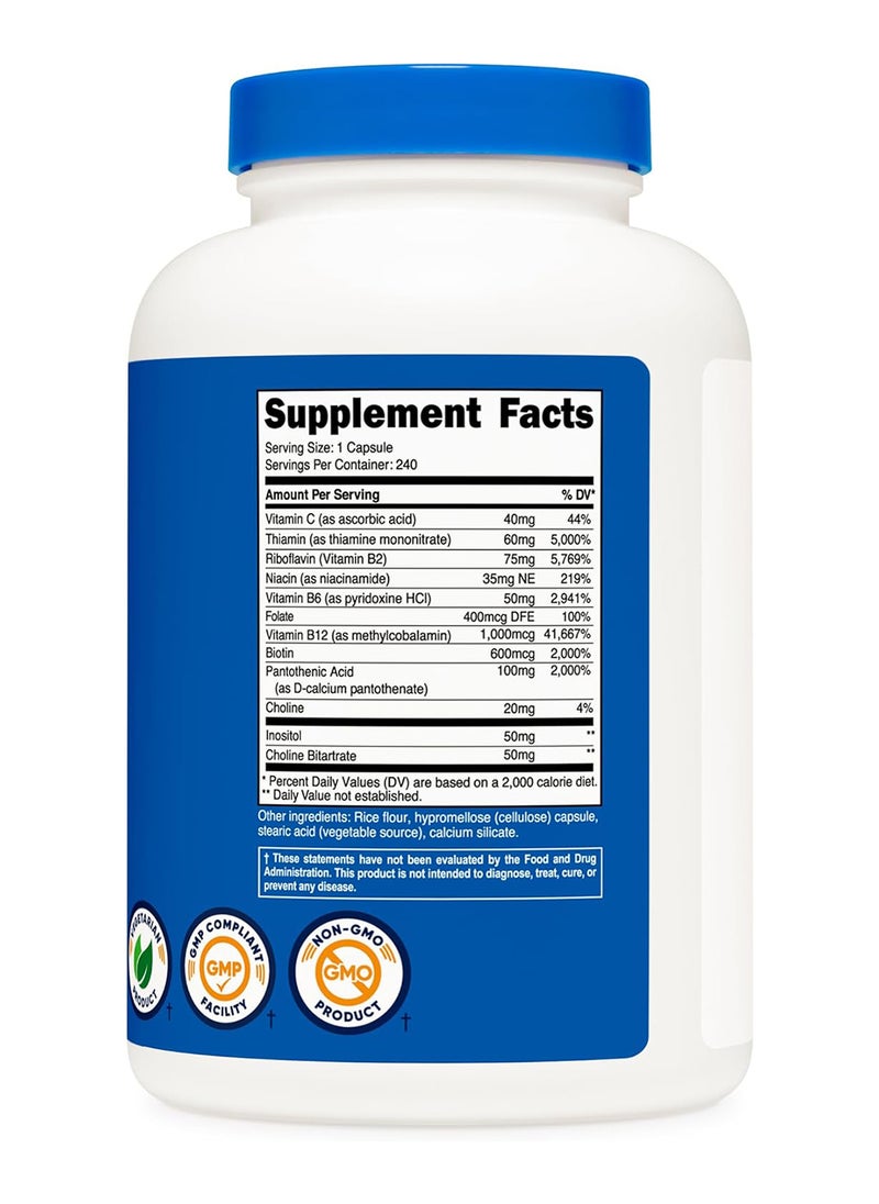 Nutricost - High Potency Vitamin B Complex With C 460 Mg 240 Capsules - Image 1