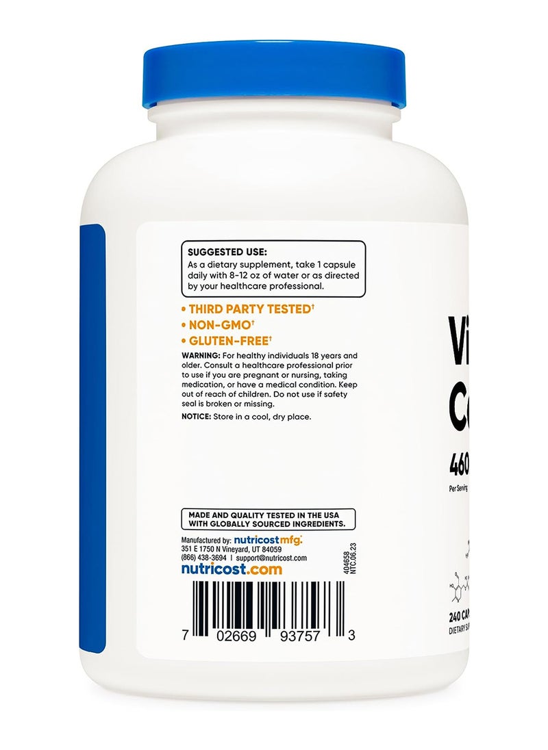 Nutricost - High Potency Vitamin B Complex With C 460 Mg 240 Capsules - Image 1
