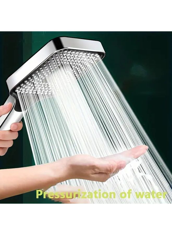 Black 3 Mode Adjustable High Pressure Shower Head Rectangular Rainfall Bathroom Accessory - Image 1