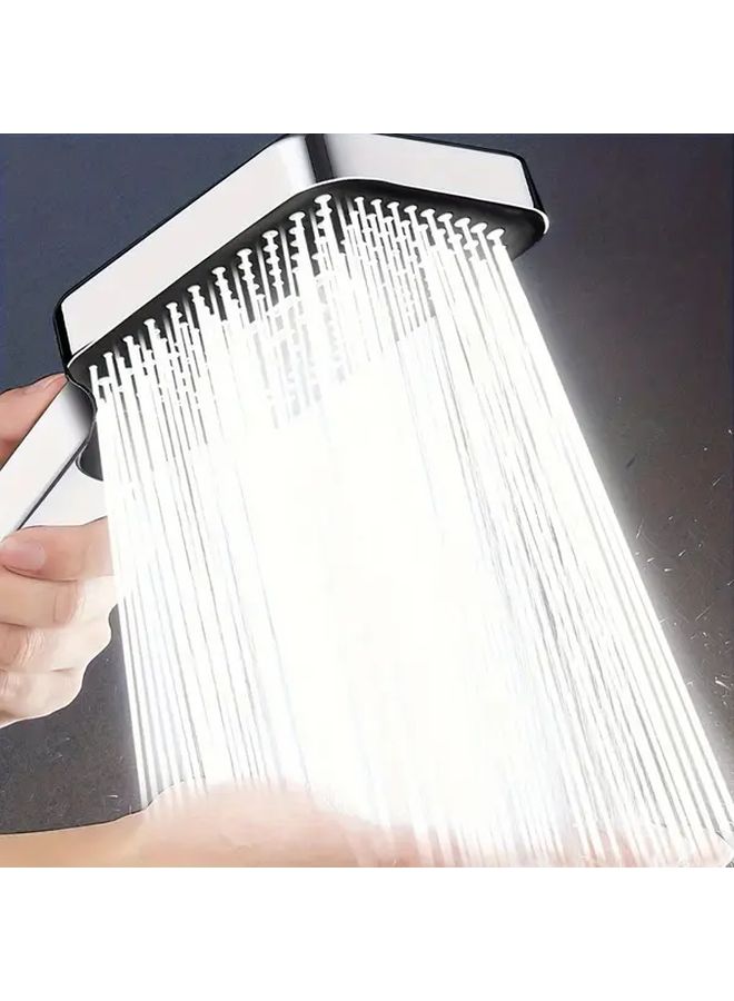 Black 3 Mode Adjustable High Pressure Shower Head Rectangular Rainfall Bathroom Accessory - Image 2