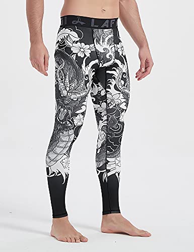 LAFROI Men's Quick Dry Cool Compression Fit Tights Leggings Waistband-YSK08 Dragon Size LG - Image 4
