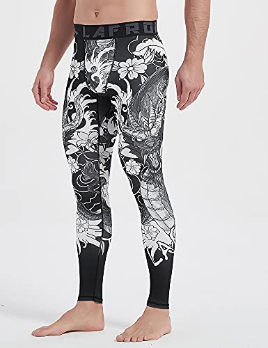 LAFROI Men's Quick Dry Cool Compression Fit Tights Leggings Waistband-YSK08 Dragon Size LG - Image 3