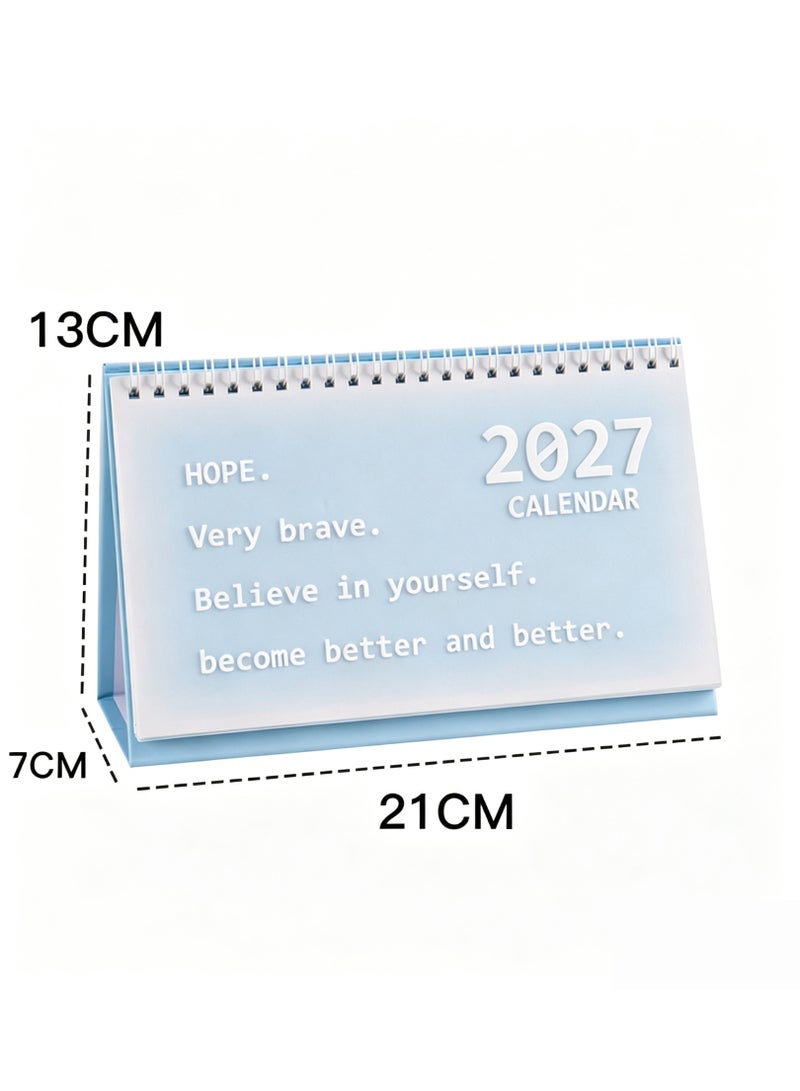 NIIMBOT Desk Calendar Small Desk Calendar 2026/07-2027/12 Compact Standing Flip Tabletop Calendar Monthly Planner For Office School Or Home Scheduling And Organizing Desk Calendar 2026-2027 Desk Calendar - Image 5
