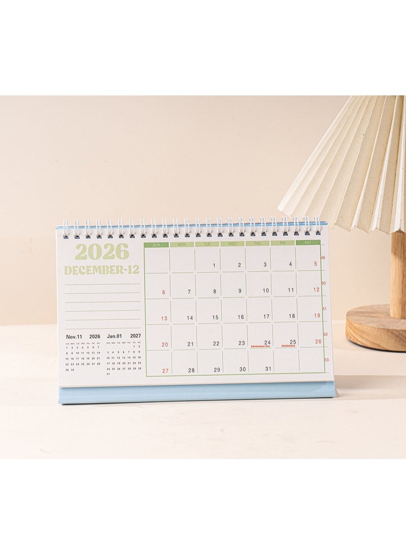 NIIMBOT Desk Calendar Small Desk Calendar 2026/07-2027/12 Compact Standing Flip Tabletop Calendar Monthly Planner For Office School Or Home Scheduling And Organizing Desk Calendar 2026-2027 Desk Calendar - Image 3