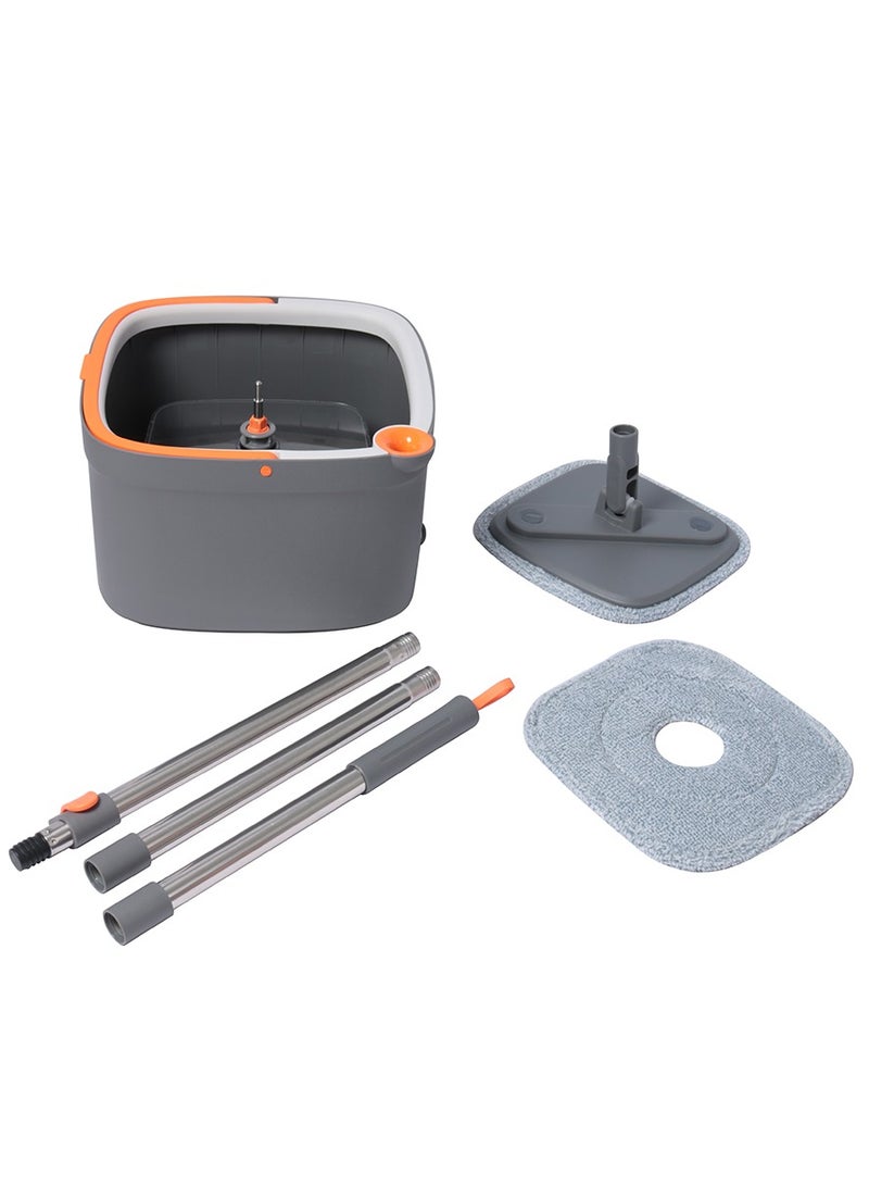 اليسا مجموعة ممسحة سبين باكيت المسطحة والمربعة - 6 وسادات من الألياف الدقيقة قابلة للغسل، ومكشطة شعر مدمجة، ومقبض من الفولاذ المقاوم للصدأ بزاوية 360 درجة لتنظيف الأرضيات بدون استخدام اليدين - Image 3