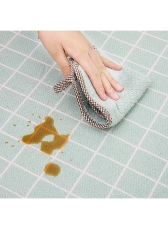 Rectangular PVC Tablecloth 137 x 180 cm Stain Resistant Waterproof Oil Resistant -White - Image 2