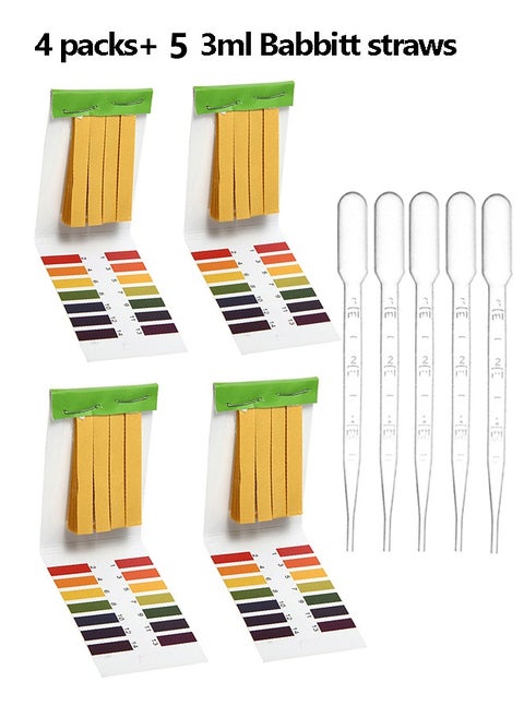 320 Strips PH Alkaline-Acid Test Strips, Litmus Test Paper pH Test Strips, Universal Application Full Range (pH 1-14), 4Pack PH Testing Strips & 5 3ml Pasteur droppers | for Saliva, Soap, Urine, Food, Liquids, Water with Soil Testing, and Lab Monitoring