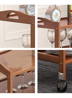 co arma Brown 4-Tier Rolling Serving Table  - Image 4