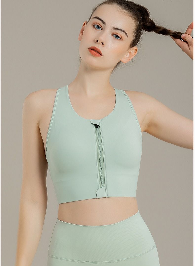 Loquat Women Quick Dry Breathable Sports Bra Green - Image 1