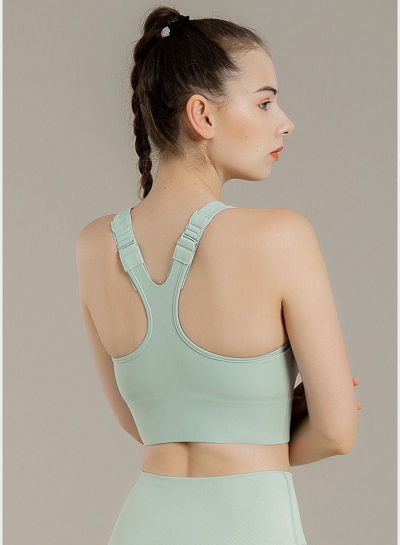 Loquat Women Quick Dry Breathable Sports Bra Green - Image 2