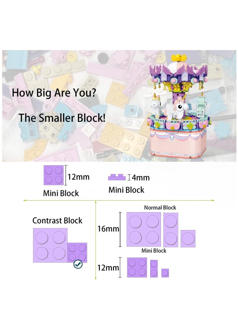 Music Box Building Toys, Rotating Carousel DIY Building Block for Girls and Boys 6 -12 Years Old, 874 pcs, STEM Construction Toy and Birthday Gifts for Adults and Kids - Image 3