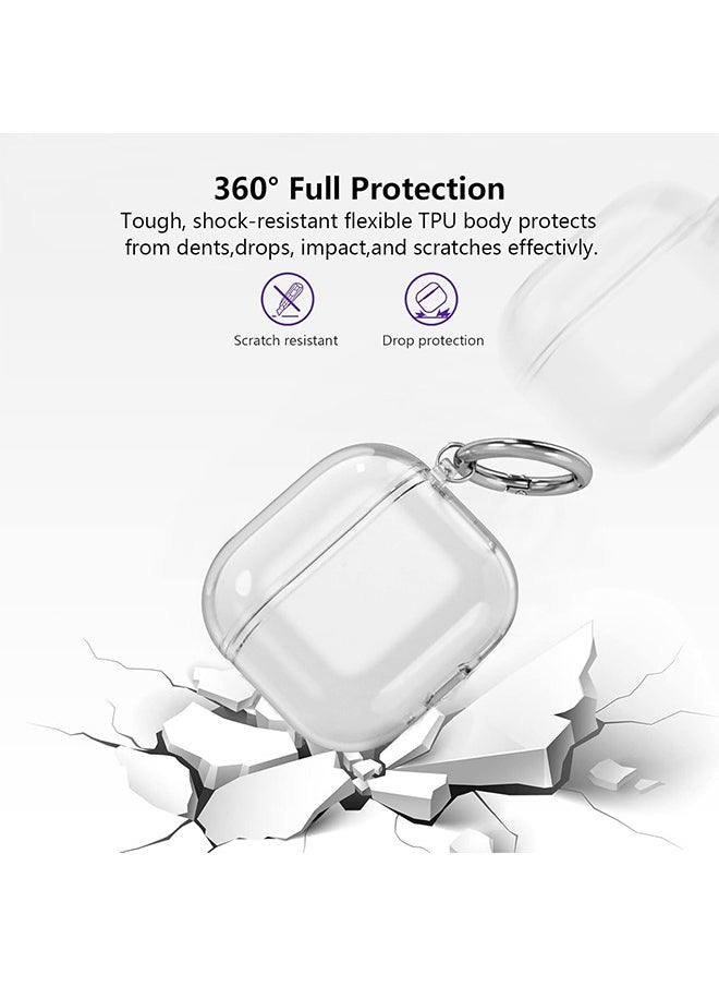 X-level - Airpods 4 Case Cover with Keychain, Airpods 4rd Generation 2024 Headphone Cases, Soft Transparent Shockproof TPU Case for Headphone Accessories Charging Case -Clear - Image 1
