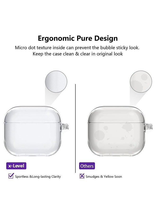 X-level - Airpods 4 Case Cover with Keychain, Airpods 4rd Generation 2024 Headphone Cases, Soft Transparent Shockproof TPU Case for Headphone Accessories Charging Case -Clear - Image 1