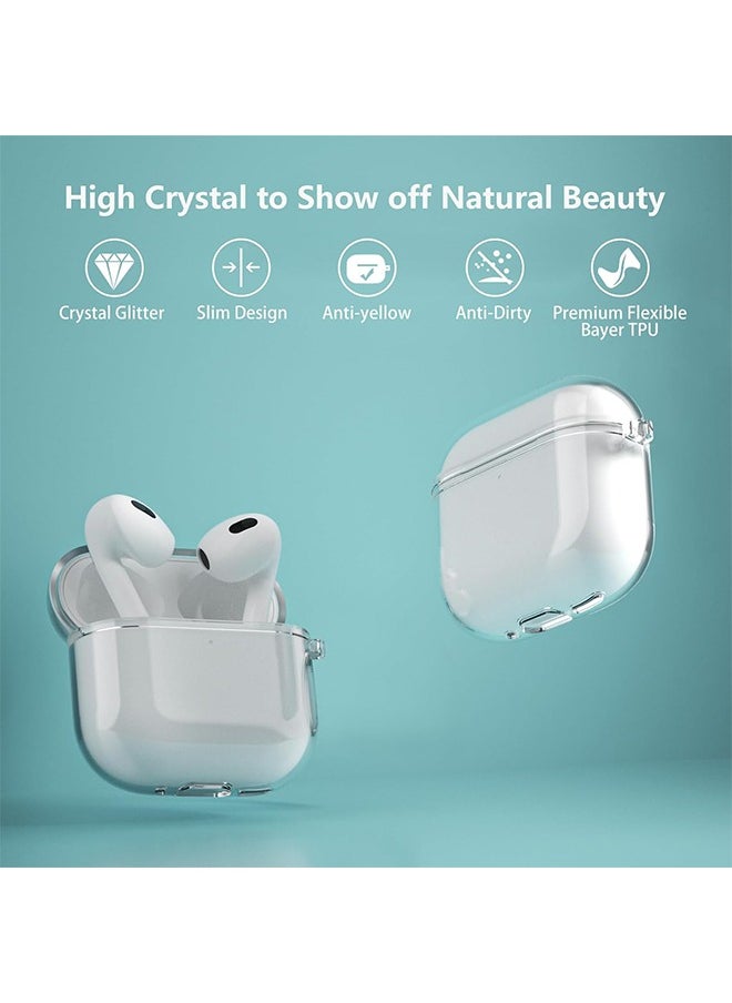 X-level - Airpods 4 Case Cover with Keychain, Airpods 4rd Generation 2024 Headphone Cases, Soft Transparent Shockproof TPU Case for Headphone Accessories Charging Case -Clear - Image 1