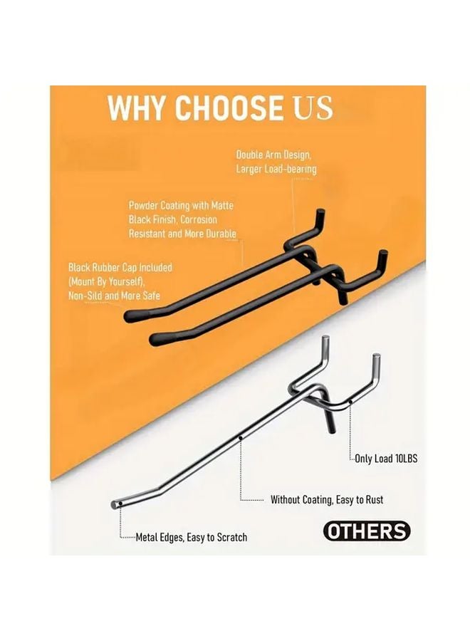 8 Pcs 4 Inch Black Metal Hooks Wall Mount For Garage Tools Kitchen Organization - Image 5