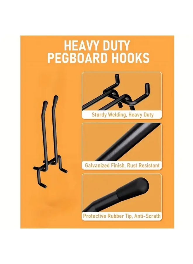 8 Pcs 4 Inch Black Metal Hooks Wall Mount For Garage Tools Kitchen Organization - Image 3