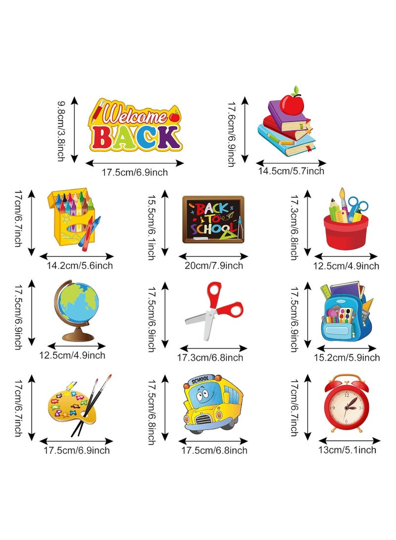 30 Pieces Back to School Hanging Swirls Decorations, Colorful Ruler Pencil School Bus Stationery Foil Swirls Ceiling Decor for Celebrating Welcome Back to School Classroom Party Supplies - Image 2