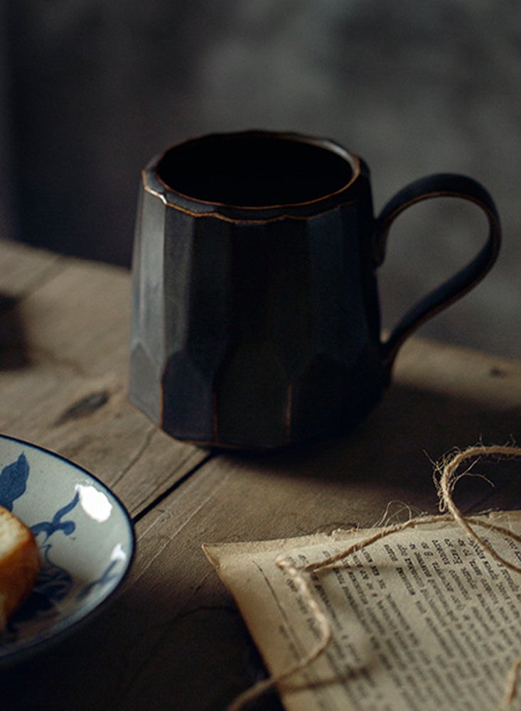 بيرفيي مجموعة من 2 فناجين قهوة سيراميكية بسعة 260 مل مع مقبض كبير لتناول القهوة والشاي - Image 5