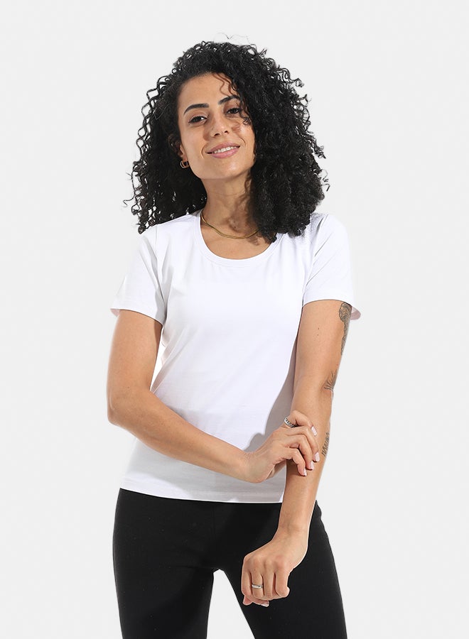 Xtcy Single Lycra Half Sleeve Wide Neck Bodysuit women - Image 1