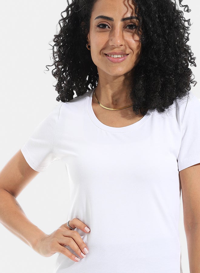 Xtcy Single Lycra Half Sleeve Wide Neck Bodysuit women - Image 4