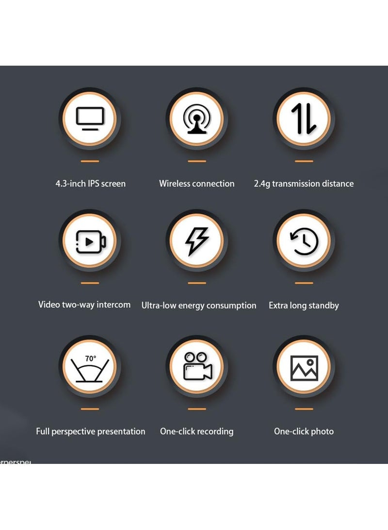 Wireless Video doorbell - 4.3-inch IPS display and wireless HD doorbell camera, wireless video intercom doorbell with screen, 2 square talk, night vision, easy to install - Image 4